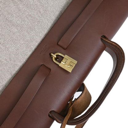 Hermes Beige Brown Toile H Officier Herbag MM 2 in 1 Handbag
