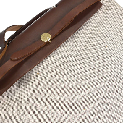 Hermes Beige Brown Toile H Officier Herbag MM 2 in 1 Handbag