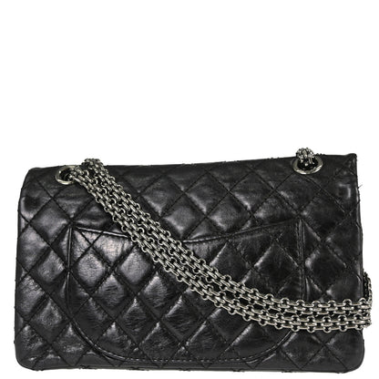 Chanel Black Calfskin 2.55 Small Classic Double Flap Shoulder Bag