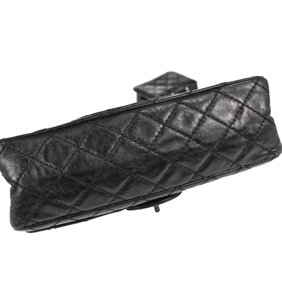 Chanel Black Calfskin 2.55 Small Classic Double Flap Shoulder Bag