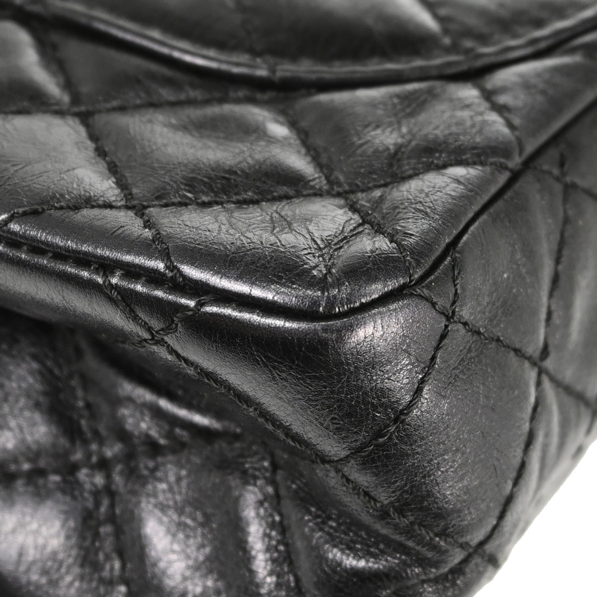 Chanel Black Calfskin 2.55 Small Classic Double Flap Shoulder Bag