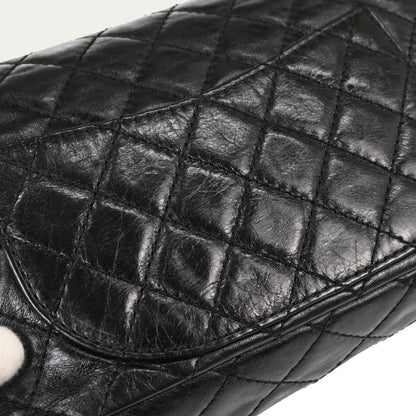 Chanel Black Calfskin 2.55 Small Classic Double Flap Shoulder Bag