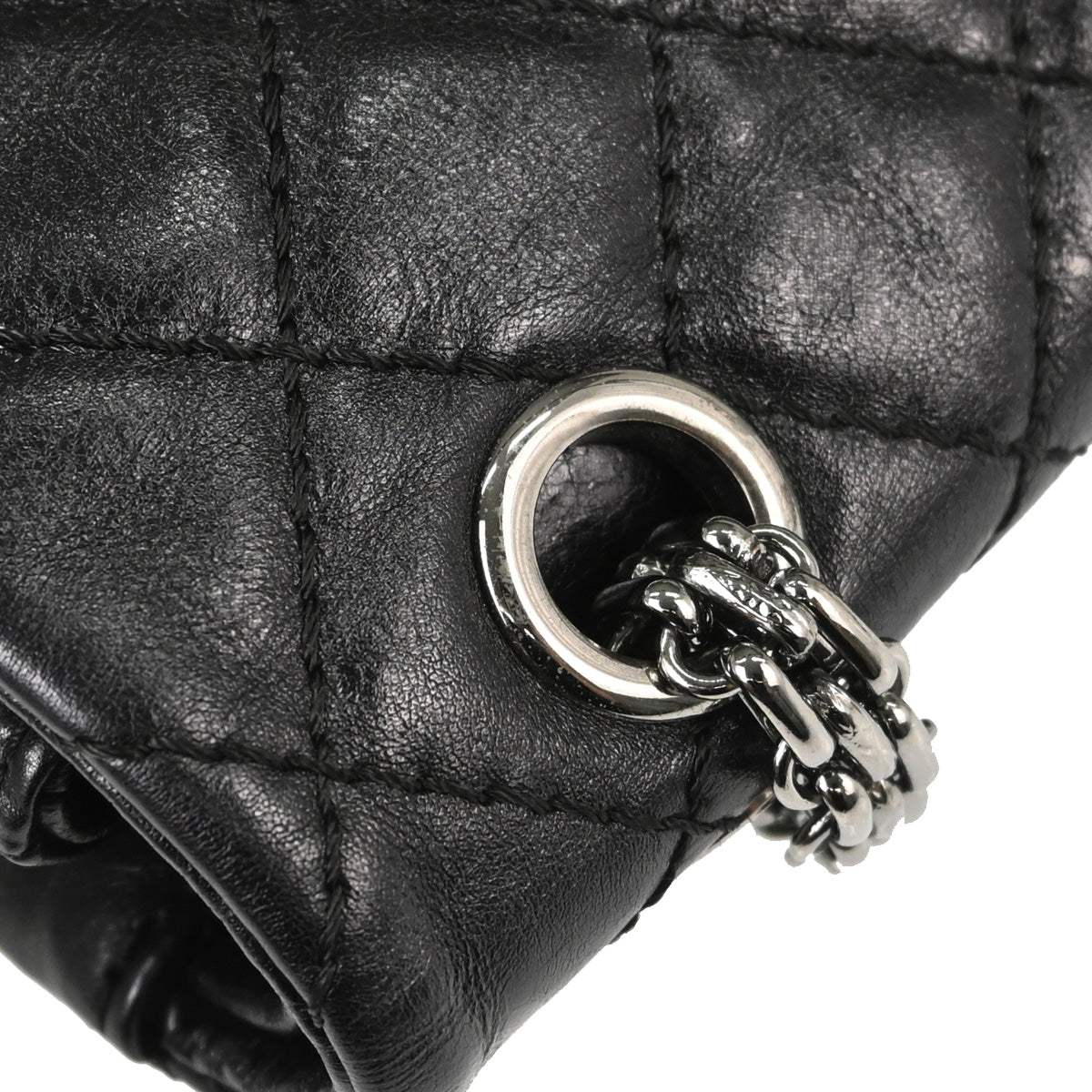 Chanel Black Calfskin 2.55 Small Classic Double Flap Shoulder Bag