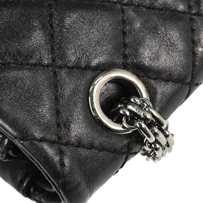 Chanel Black Calfskin 2.55 Small Classic Double Flap Shoulder Bag