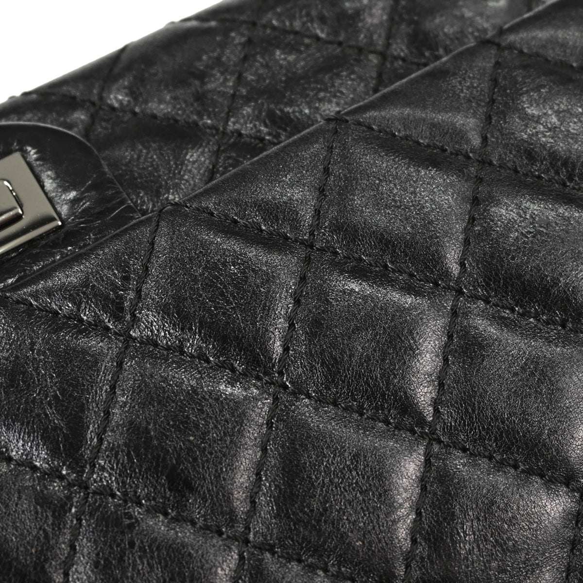 Chanel Black Calfskin 2.55 Small Classic Double Flap Shoulder Bag