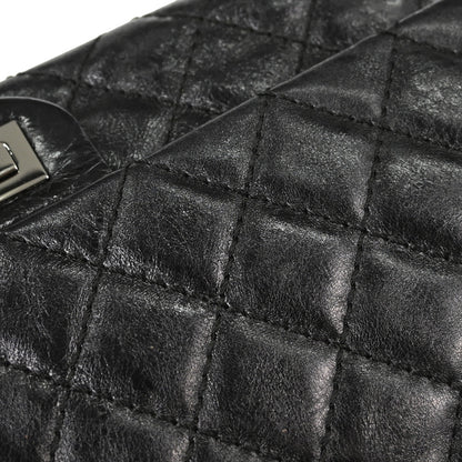 Chanel Black Calfskin 2.55 Small Classic Double Flap Shoulder Bag