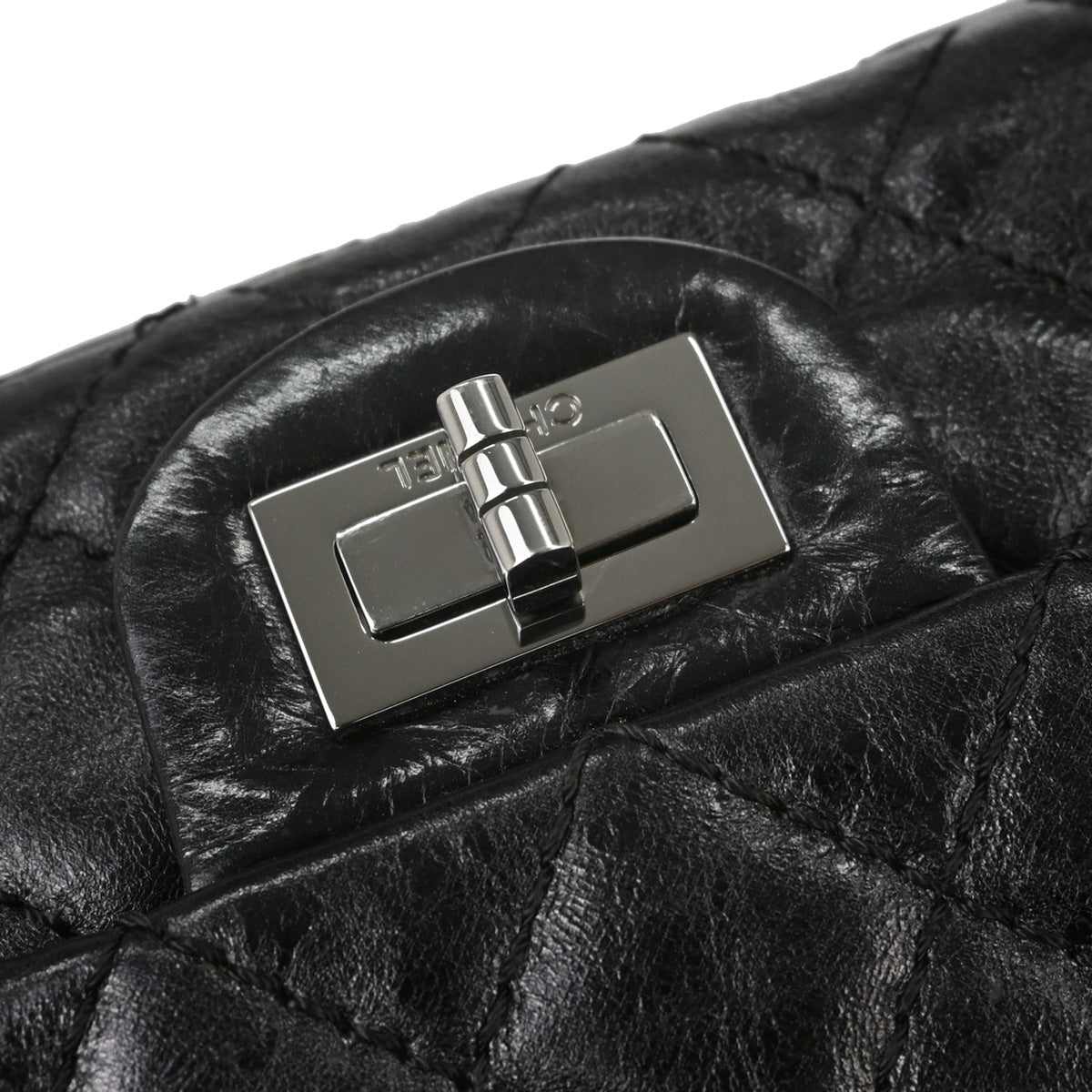 Chanel Black Calfskin 2.55 Small Classic Double Flap Shoulder Bag