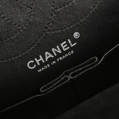 Chanel Black Calfskin 2.55 Small Classic Double Flap Shoulder Bag