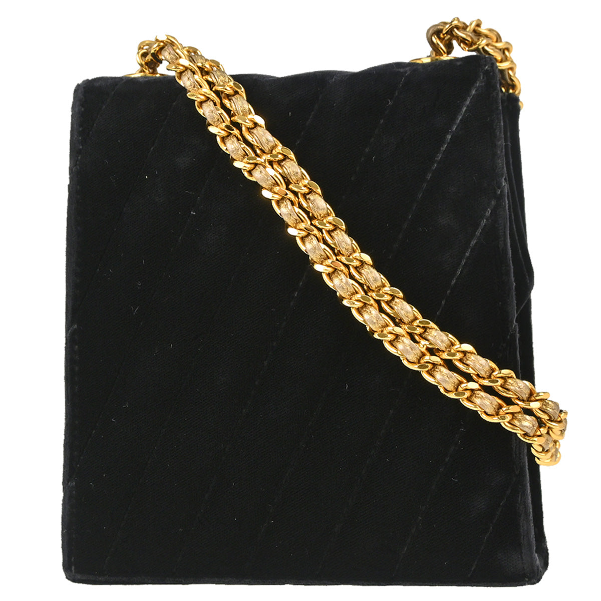 Chanel Black Velvet Shoulder Bag