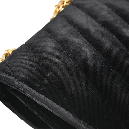 Chanel Black Velvet Shoulder Bag