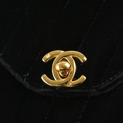 Chanel Black Velvet Shoulder Bag