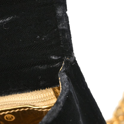 Chanel Black Velvet Shoulder Bag