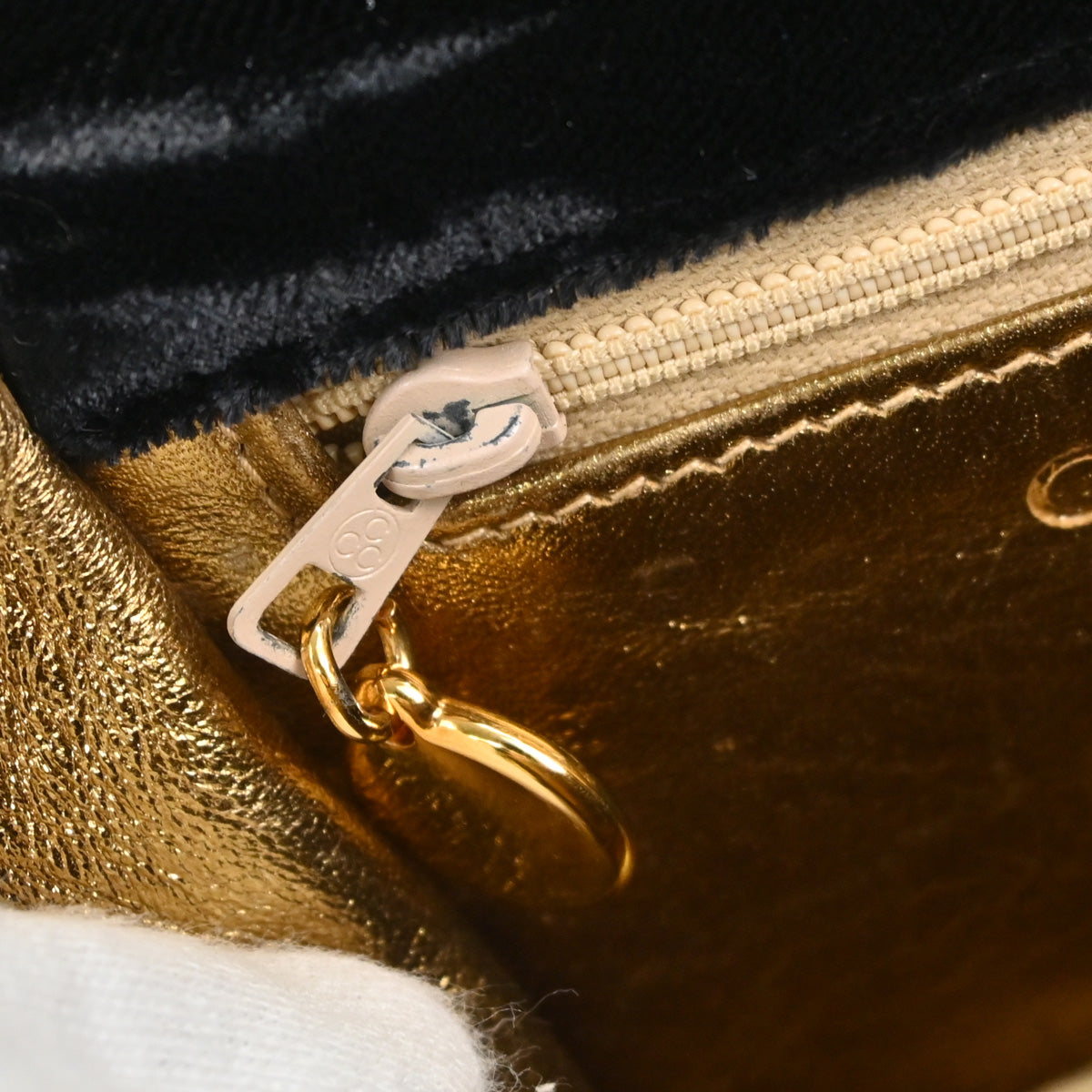 Chanel Black Velvet Shoulder Bag