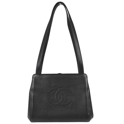 Chanel Black Calfskin Shoulder Tote Bag