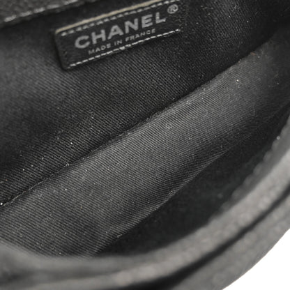 Chanel 2012-2013 Black Caviar Skin Straight Flap Shoulder Bag