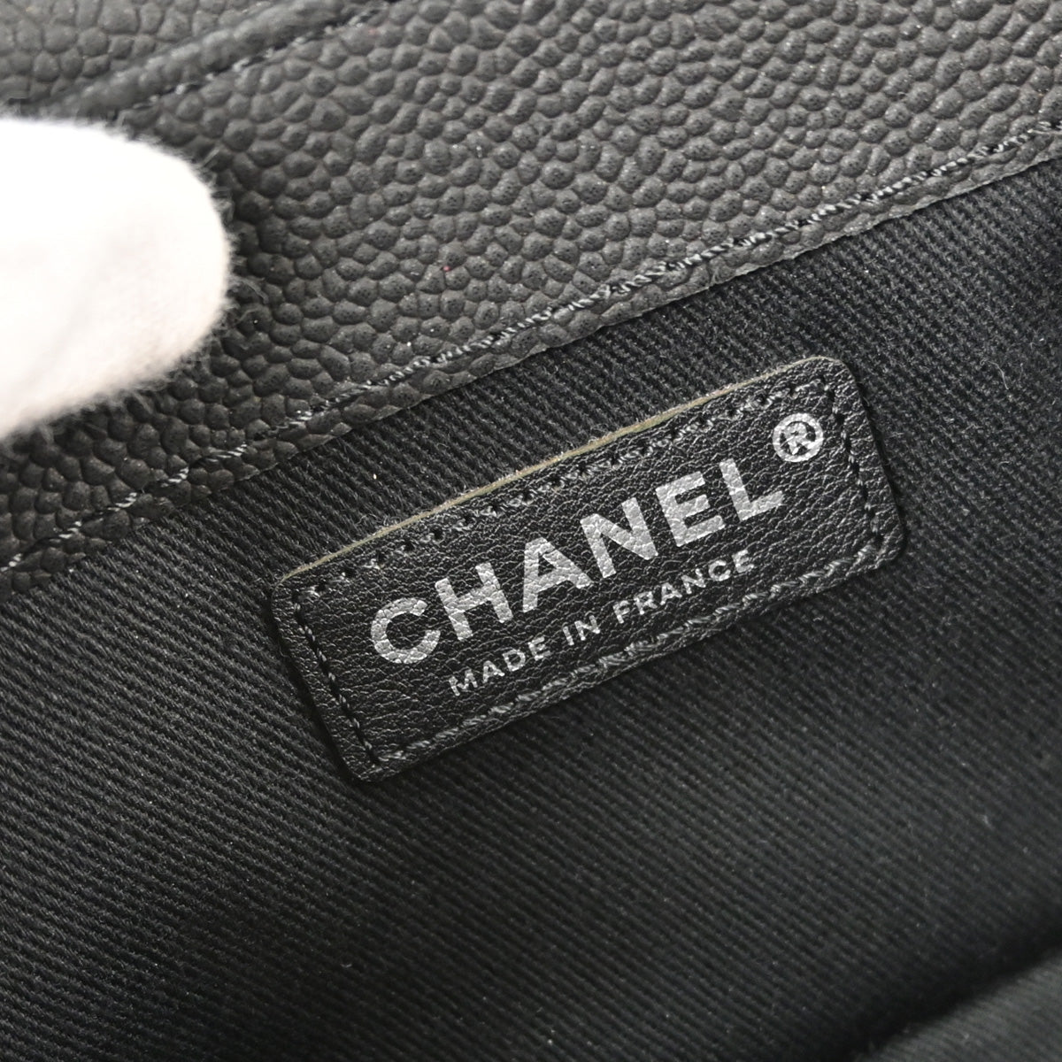 Chanel 2012-2013 Black Caviar Skin Straight Flap Shoulder Bag