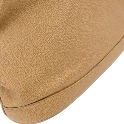 Chanel 1994-1996 Beige Caviar Skin Drawstring Shoulder Bag