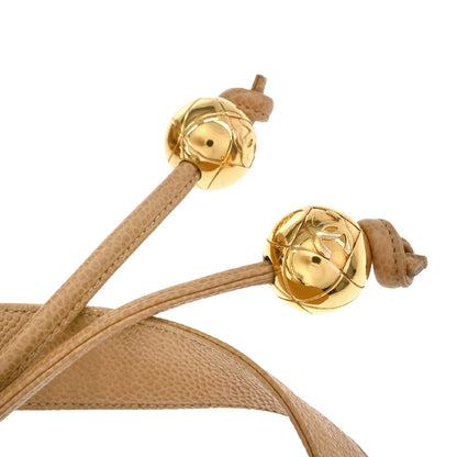 Chanel 1994-1996 Beige Caviar Skin Drawstring Shoulder Bag