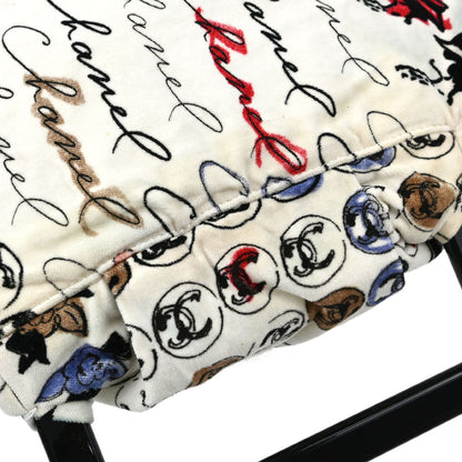 Chanel 2005-2006 White Velours Camellia Print Handbag