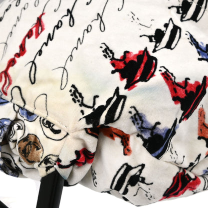 Chanel 2005-2006 White Velours Camellia Print Handbag