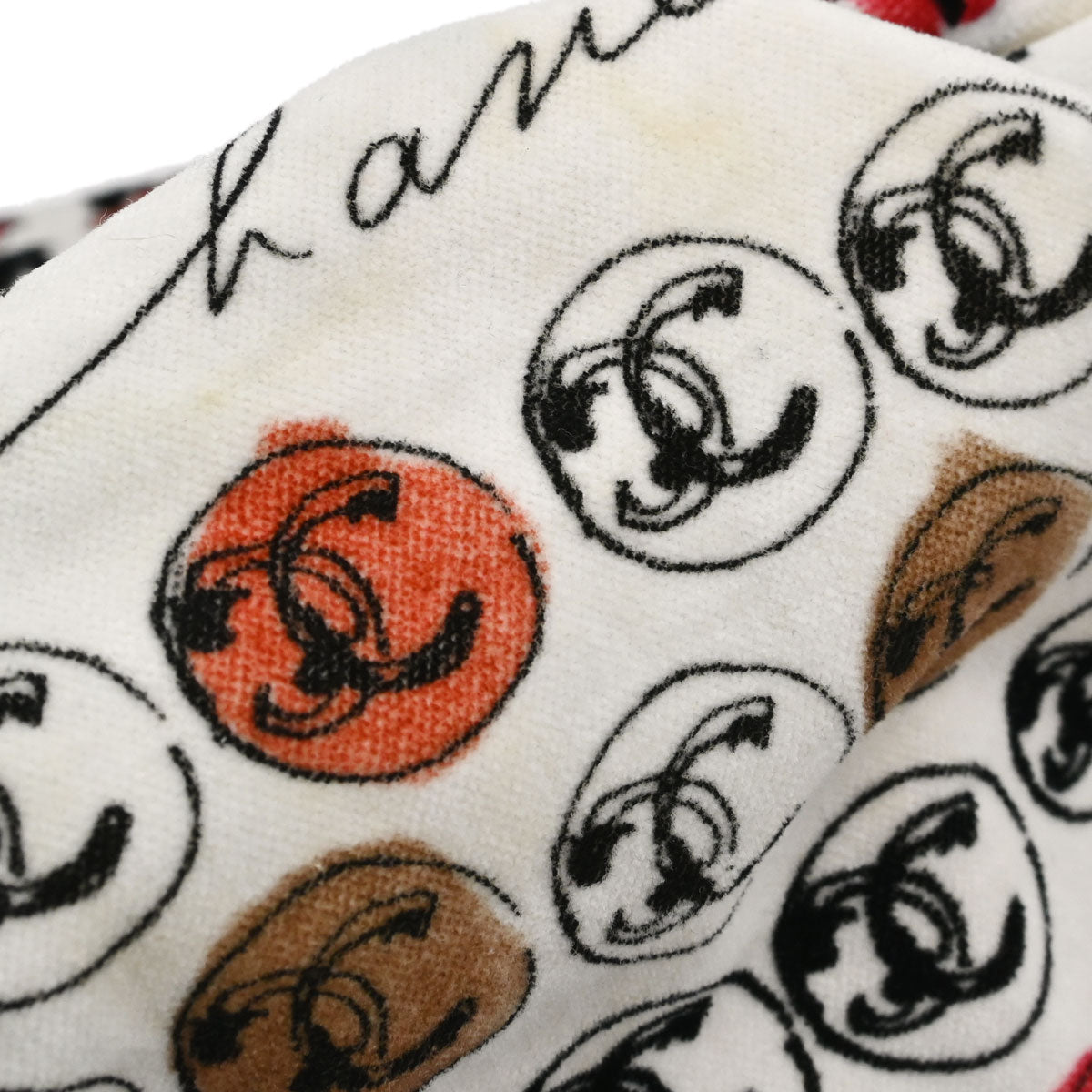 Chanel 2005-2006 White Velours Camellia Print Handbag