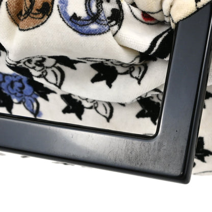 Chanel 2005-2006 White Velours Camellia Print Handbag