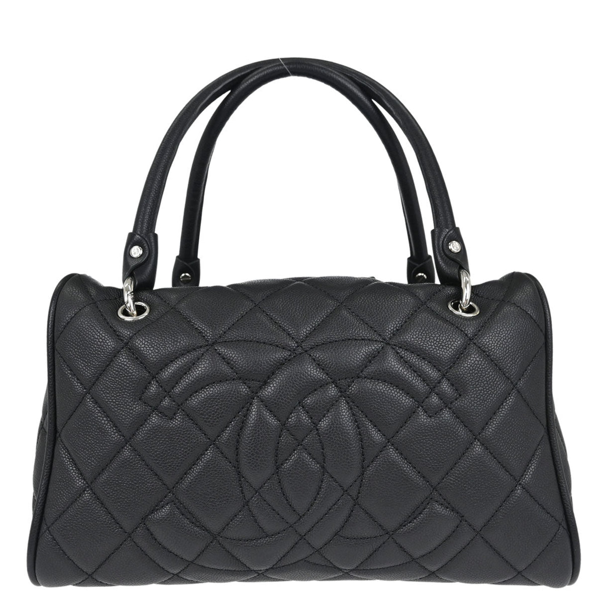 Chanel 2008-2009 Black Caviar Skin Duffle Handbag