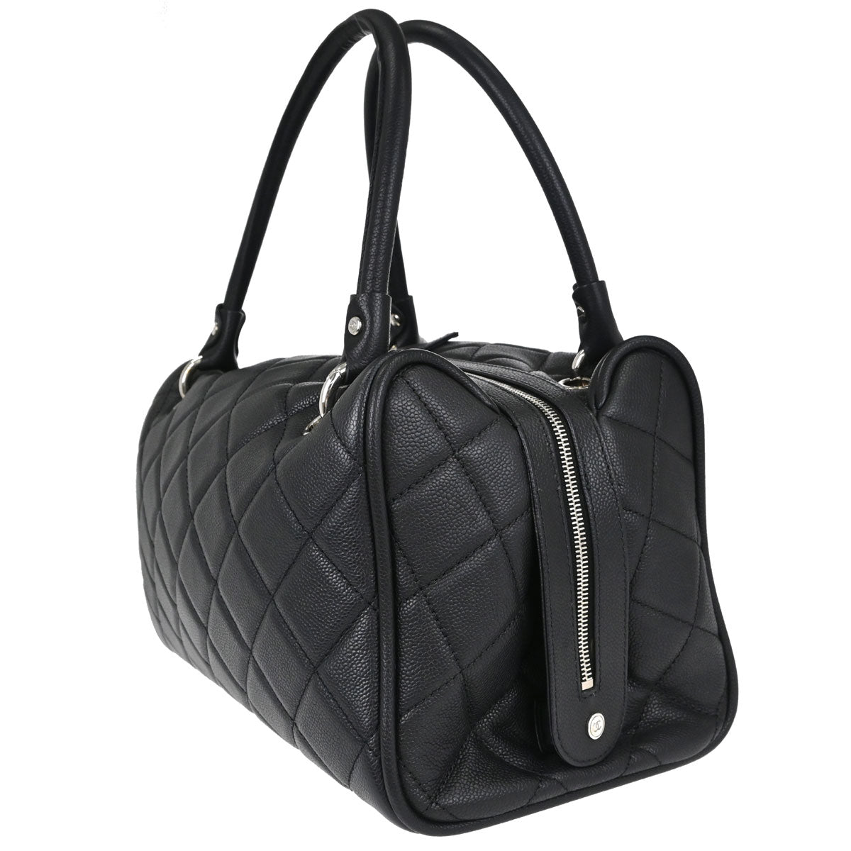 Chanel 2008-2009 Black Caviar Skin Duffle Handbag