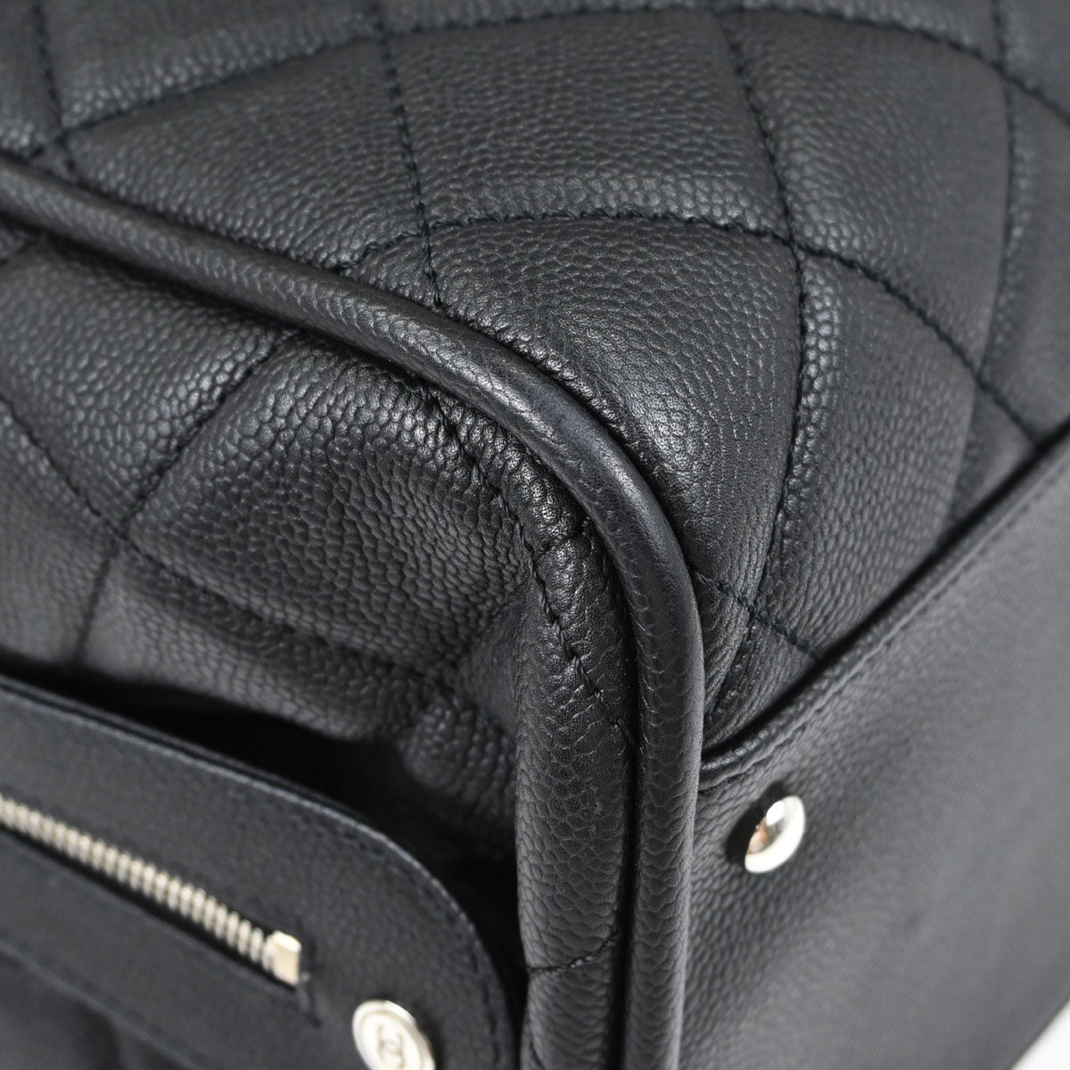 Chanel 2008-2009 Black Caviar Skin Duffle Handbag
