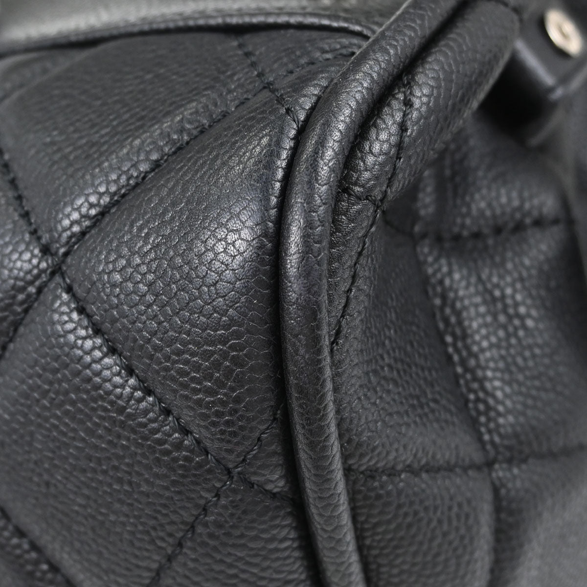 Chanel 2008-2009 Black Caviar Skin Duffle Handbag