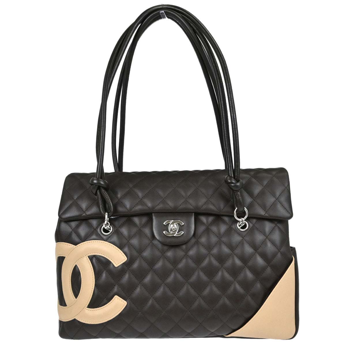 Chanel 2005-2006 Brown Calfskin Cambon Ligne Handbag