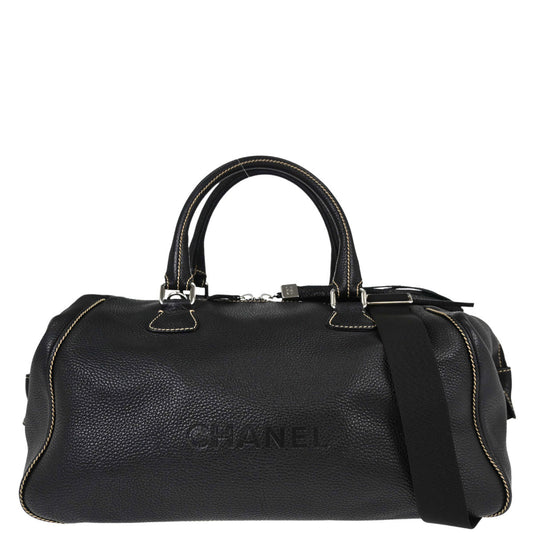 Chanel 2006-2008 Black Calfskin 2way Duffle Handbag