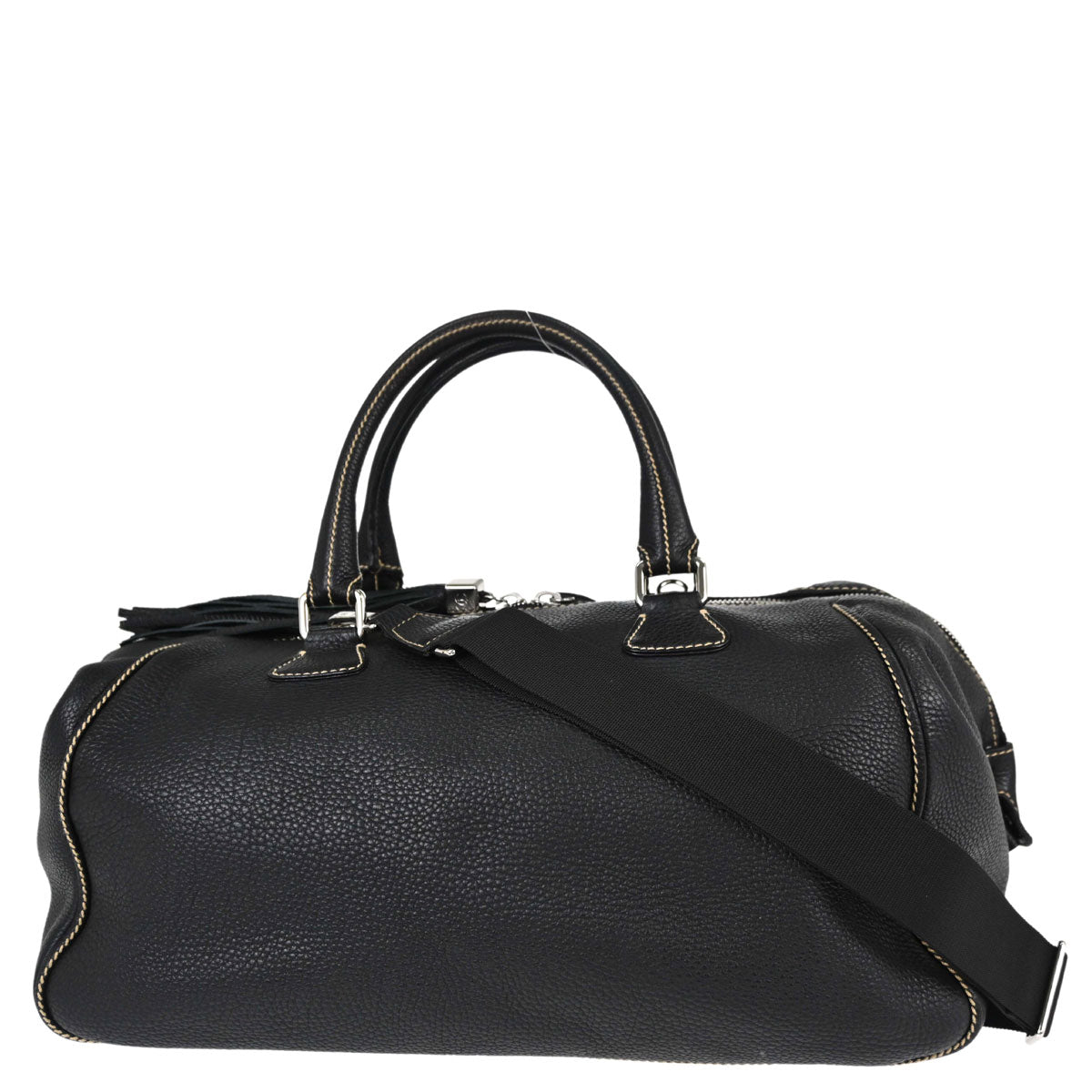 Chanel 2006-2008 Black Calfskin 2way Duffle Handbag