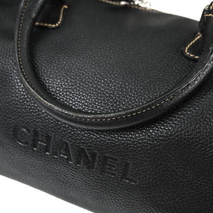 Chanel 2006-2008 Black Calfskin 2way Duffle Handbag