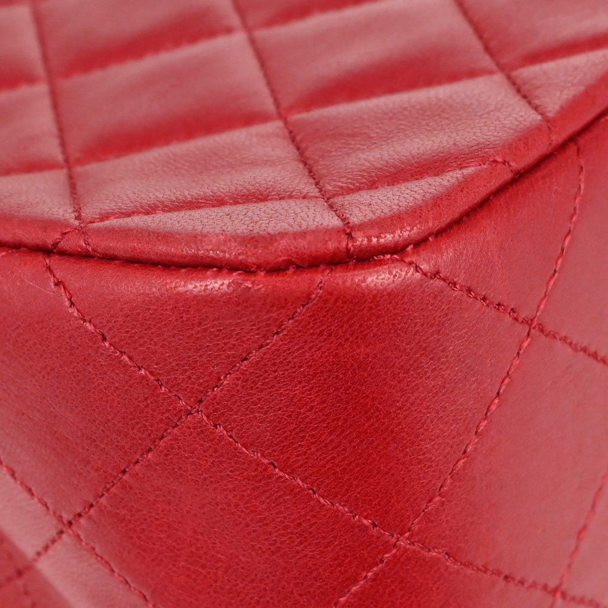 Chanel Red Lambskin Turnlock Small Full Flap Shoulder Bag