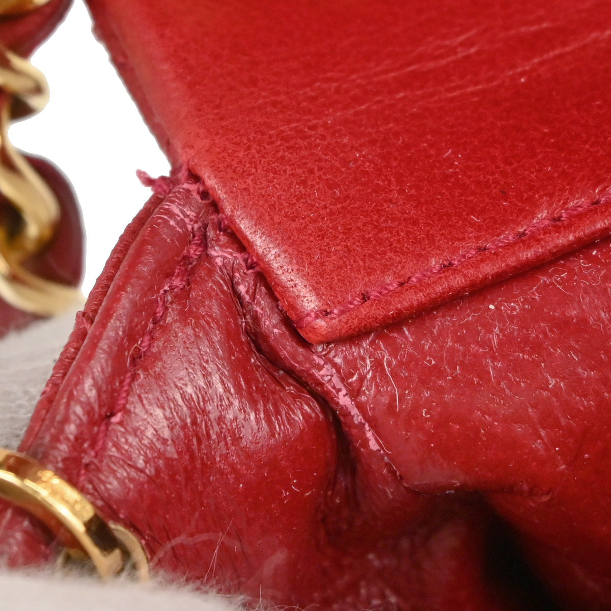 Chanel Red Lambskin Turnlock Small Full Flap Shoulder Bag