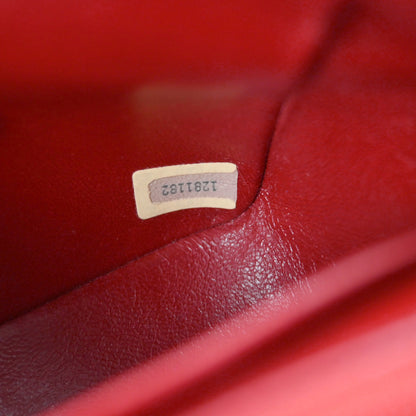 Chanel Red Lambskin Turnlock Small Full Flap Shoulder Bag