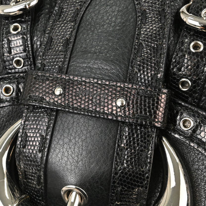 Christian Dior * Black Lizard Savane Chic Handbag