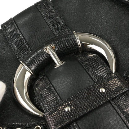 Christian Dior * Black Lizard Savane Chic Handbag