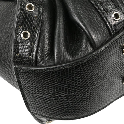Christian Dior * Black Lizard Savane Chic Handbag
