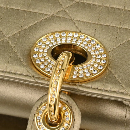 Christian Dior Gold Satin Lady Dior Handbag