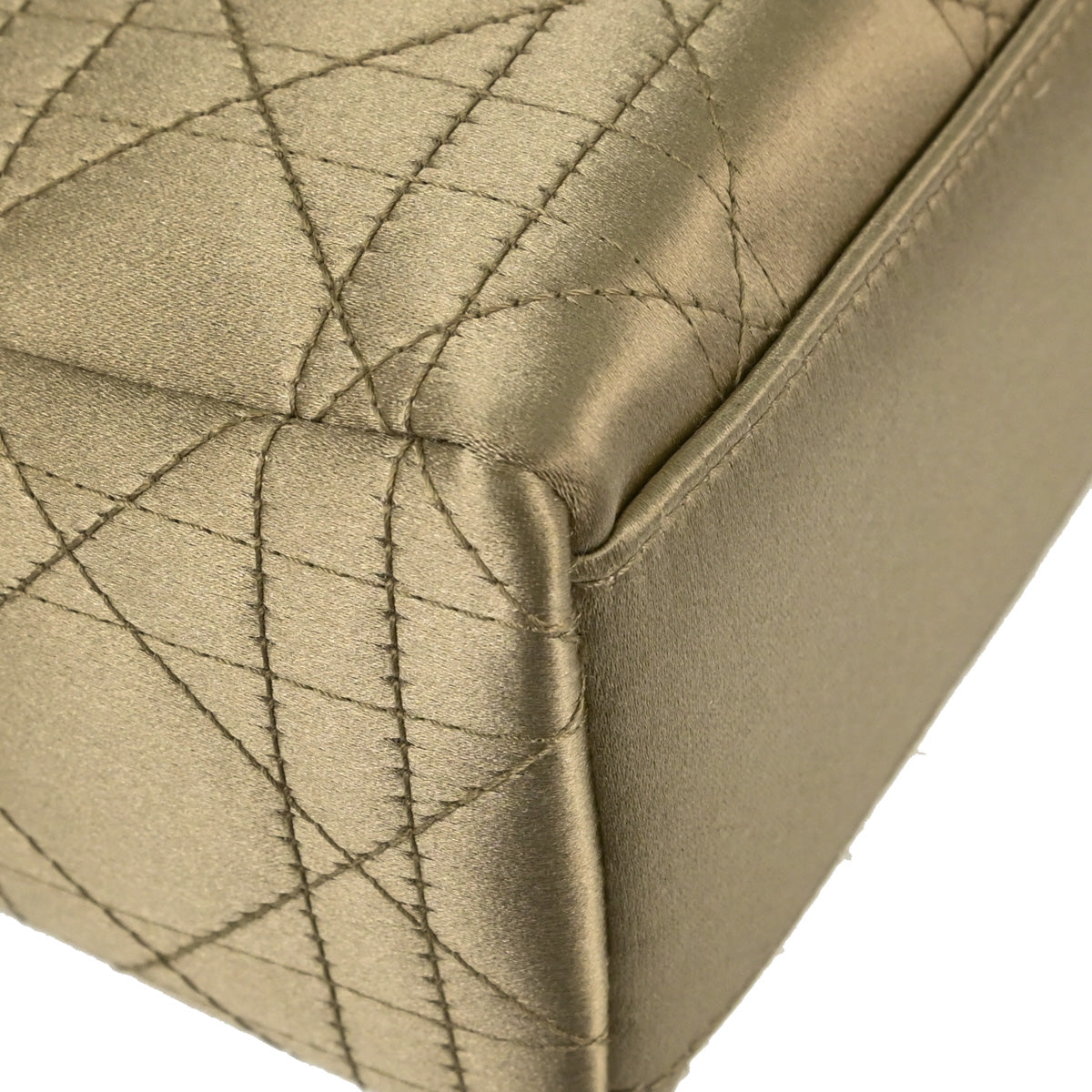 Christian Dior Gold Satin Lady Dior Handbag