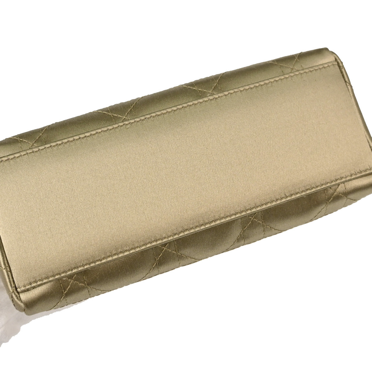 Christian Dior Gold Satin Lady Dior Handbag