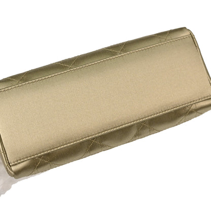 Christian Dior Gold Satin Lady Dior Handbag