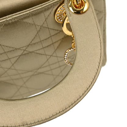 Christian Dior Gold Satin Lady Dior Handbag