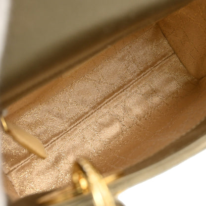 Christian Dior Gold Satin Lady Dior Handbag