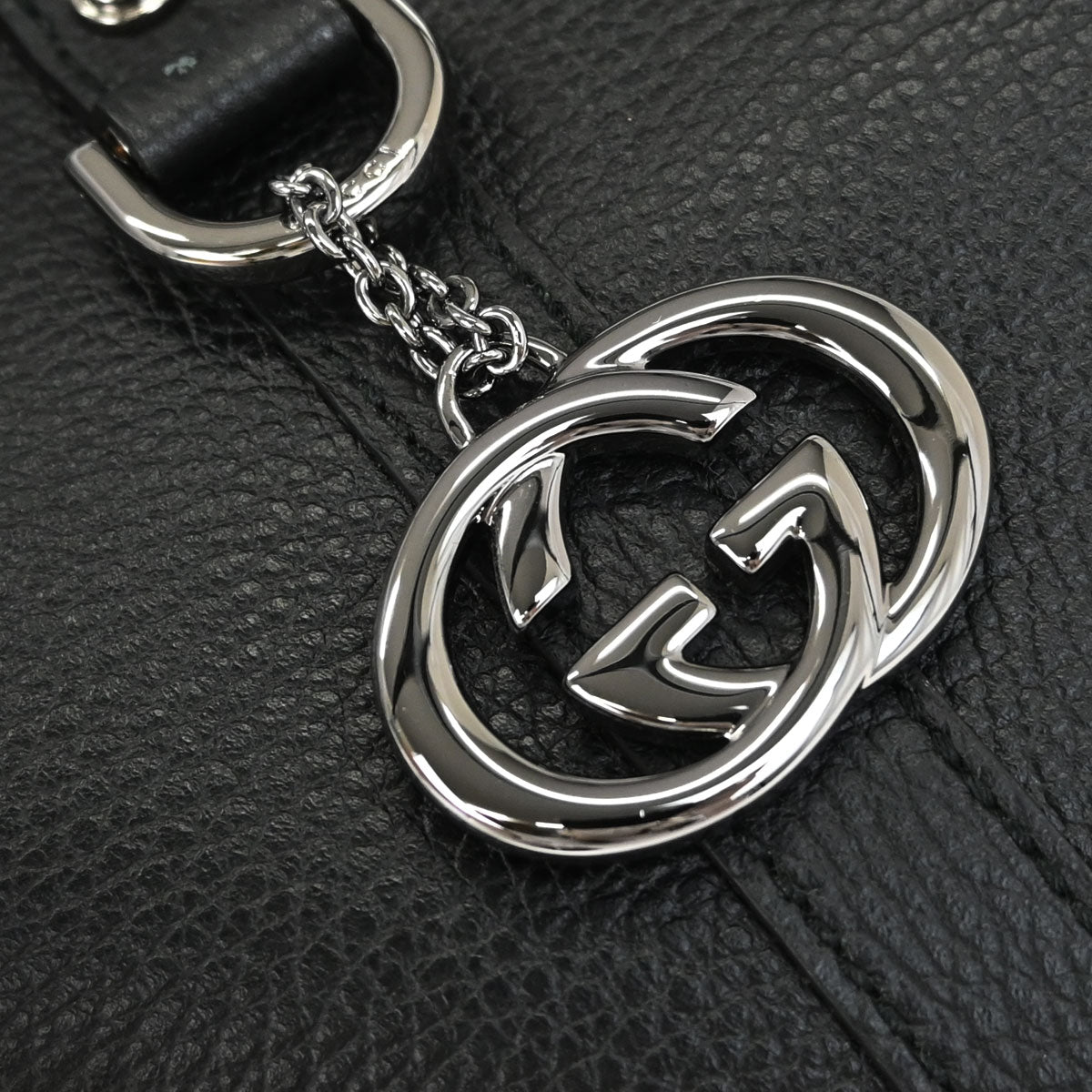 Gucci Black Leather Tote 2way Shoulder Handbag
