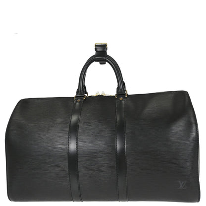 Louis Vuitton Black Epi Keepall 45 Travel Handbag M42972
