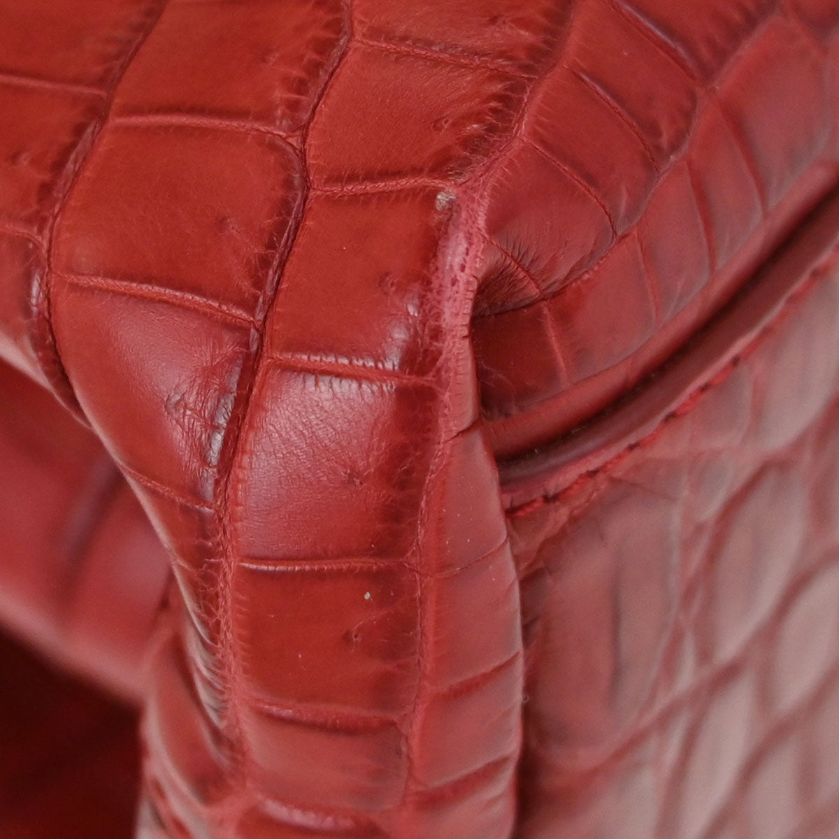 Bottega Veneta * Red Crocodile Roma Tote Handbag
