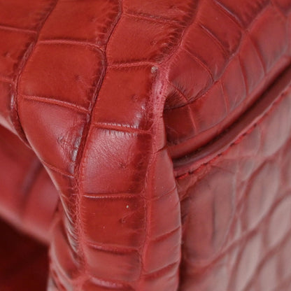 Bottega Veneta * Red Crocodile Roma Tote Handbag